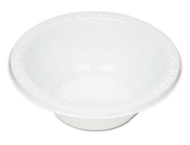 BOWL PLASTIC WHITE 12OZ 125/PK 8 PKS/CS - Plates & Bowls